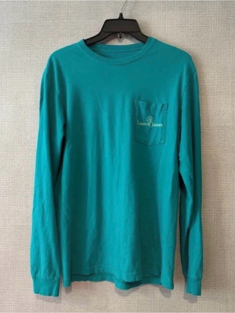 Lauren James Teal Long-Sleeve Pocket Tee